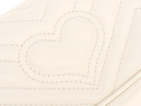 0547. Gucci GG Mini Marmont White Chevron Mattelasse Leather, Gold Hardware12