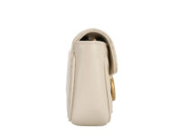 0547. Gucci GG Mini Marmont White Chevron Mattelasse Leather, Gold Hardware2