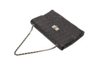 0552. Chanel Timeless Vintage Chocolate Bar Black Leather, Silver Hardware7