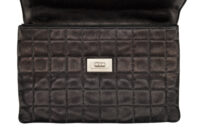 0552. Chanel Timeless Vintage Chocolate Bar Black Leather, Silver Hardware8