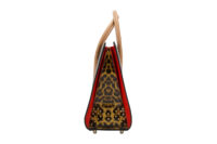 0579. Christian Louboutin Paloma Medium Tote Black Leather Cheetah Print Studded, Gold Hardware5