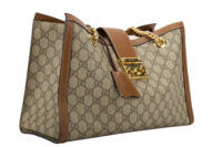 0580. Gucci Padlock Medium Tote Supreme GG Canvas, Gold Hardware2