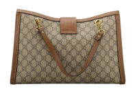 0580. Gucci Padlock Medium Tote Supreme GG Canvas, Gold Hardware4