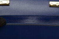 0581. Chloe C Mini Crossbody Blue Leather Suede Flap, Gold Hardware13
