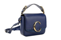 0581. Chloe C Mini Crossbody Blue Leather Suede Flap, Gold Hardware2