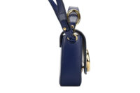 0581. Chloe C Mini Crossbody Blue Leather Suede Flap, Gold Hardware3