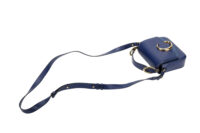 0581. Chloe C Mini Crossbody Blue Leather Suede Flap, Gold Hardware8