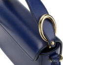 0581. Chloe C Mini Crossbody Blue Leather Suede Flap, Gold Hardware9