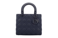 0582. Dior Lady Dior Medium Cannage Ultramatte Navy Leather, Navy Hardware 1