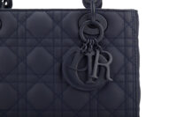 0582. Dior Lady Dior Medium Cannage Ultramatte Navy Leather, Navy Hardware 7