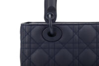 0582. Dior Lady Dior Medium Cannage Ultramatte Navy Leather, Navy Hardware 8