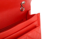 0583. Chanel Medium Geometric Flap Quilted Red Leather Silver Hardware 13