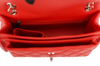 0583. Chanel Medium Geometric Flap Quilted Red Leather Silver Hardware 14