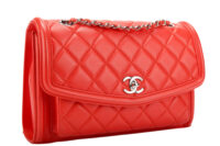 0583. Chanel Medium Geometric Flap Quilted Red Leather Silver Hardware 2