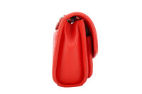 0583. Chanel Medium Geometric Flap Quilted Red Leather Silver Hardware 3