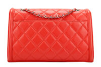 0583. Chanel Medium Geometric Flap Quilted Red Leather Silver Hardware 4