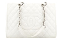 0584. Chanel Grand Shopping Tote (GST) White Caviar Leather, Silver Hardware1