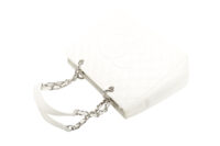 0584. Chanel Grand Shopping Tote (GST) White Caviar Leather, Silver Hardware10