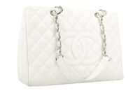 0584. Chanel Grand Shopping Tote (GST) White Caviar Leather, Silver Hardware2
