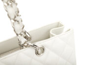 0584. Chanel Grand Shopping Tote (GST) White Caviar Leather, Silver Hardware8