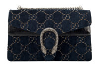 0588. Gucci Dionysus Large Chain Bag Navy Velvet GG, Aged-tone Hardware1