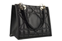 0589. Dior Archicannage Black leather Tote, Silver Hardware2