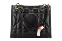 0589. Dior Archicannage Black leather Tote, Silver Hardware4