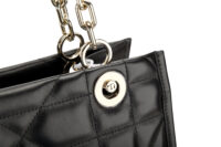 0589. Dior Archicannage Black leather Tote, Silver Hardware7