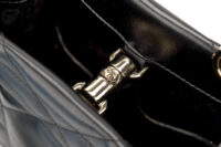 0589. Dior Archicannage Black leather Tote, Silver Hardware8