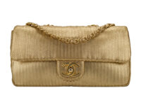 0591. Chanel Medium Flap Bag, Metallic Gold Laser Cuty Leather, Gold Hardware1