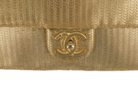 0591. Chanel Medium Flap Bag, Metallic Gold Laser Cuty Leather, Gold Hardware15