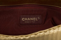 0591. Chanel Medium Flap Bag, Metallic Gold Laser Cuty Leather, Gold Hardware17