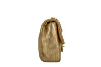 0591. Chanel Medium Flap Bag, Metallic Gold Laser Cuty Leather, Gold Hardware3
