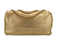 0591. Chanel Medium Flap Bag, Metallic Gold Laser Cuty Leather, Gold Hardware4