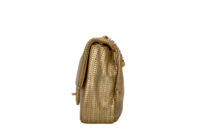 0591. Chanel Medium Flap Bag, Metallic Gold Laser Cuty Leather, Gold Hardware5