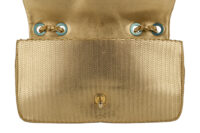 0591. Chanel Medium Flap Bag, Metallic Gold Laser Cuty Leather, Gold Hardware6