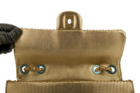 0591. Chanel Medium Flap Bag, Metallic Gold Laser Cuty Leather, Gold Hardware7