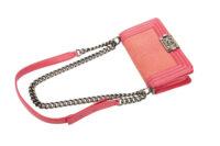 0592. Chanel Boy Bag Small, Pink Peach Stingray Leather, Ruthenium Hardware12