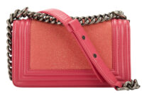 0592. Chanel Boy Bag Small, Pink Peach Stingray Leather, Ruthenium Hardware6