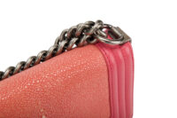 0592. Chanel Boy Bag Small, Pink Peach Stingray Leather, Ruthenium Hardware8