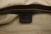 0593. Gucci Chain Tote Bag, Black Leather, Gold Hardware10