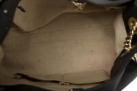 0593. Gucci Chain Tote Bag, Black Leather, Gold Hardware11