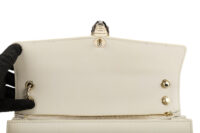 0595. Bvlgari Large Serpenti Forever Chain Handbag Off-white Leather, Silver Hardware10