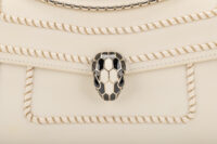 0595. Bvlgari Large Serpenti Forever Chain Handbag Off-white Leather, Silver Hardware18