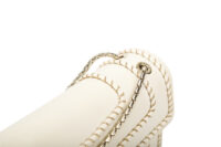 0595. Bvlgari Large Serpenti Forever Chain Handbag Off-white Leather, Silver Hardware6