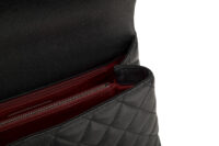 0601. Chanel Coco Handle Quilted Black Caviar Leather Flap Bag Ruthenium Hardware12
