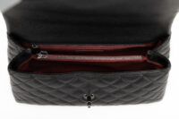 0601. Chanel Coco Handle Quilted Black Caviar Leather Flap Bag Ruthenium Hardware15