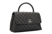 0601. Chanel Coco Handle Quilted Black Caviar Leather Flap Bag Ruthenium Hardware2