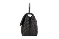 0601. Chanel Coco Handle Quilted Black Caviar Leather Flap Bag Ruthenium Hardware4