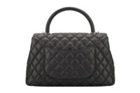 0601. Chanel Coco Handle Quilted Black Caviar Leather Flap Bag Ruthenium Hardware5